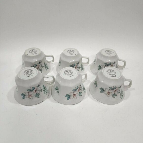 Set of 6 ADAMS Azalea  Ironstone Teacups England - Picture 2 of 11